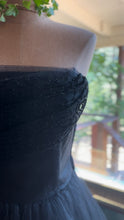 Load image into Gallery viewer, Perfect 1950’s Vintage Black Tulle Gown with Tiered Pockets