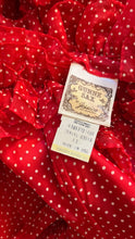 Load image into Gallery viewer, Heart Stopping 1980's vintage Red Swiss Dot Chiffon Gunne Sax gown