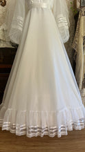 Load image into Gallery viewer, Breathtaking 1970’s Vintage White Chiffon Bridal Gown Wedding Dress by Lorrie Deb of San Francisco