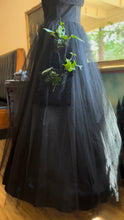 Load image into Gallery viewer, Perfect 1950’s Vintage Black Tulle Gown with Tiered Pockets