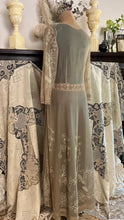 Load image into Gallery viewer, Old Stock 2000’s era Sage Green Embroidered Net and Cotton Dress by Nataya