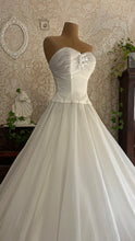 Load image into Gallery viewer, Stunning 1950’s 1960’s Vintage White Chiffon and Satin Bridal Dress