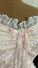 Load image into Gallery viewer, Fairytale 1980’s Vintage Pink Satin and White Lace Dream Dress with Armlets