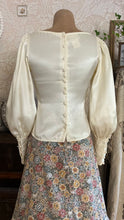 Load image into Gallery viewer, 1970’s vintage Butter Cream Satin Gunne Sax Button Back Blouse
