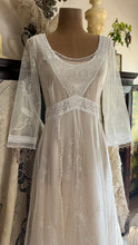 Load image into Gallery viewer, Old Stock 2000’s era Peaches and Cream Embroidered Net Cotton Dress by Nataya