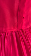 Load image into Gallery viewer, Gorgeous 1950’s Vintage Cherry Red Silk Chiffon Dress