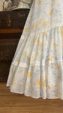 Load image into Gallery viewer, Beautiful 1970’s vintage White Voile Marigold Print Gunne Sax dress