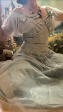 Load image into Gallery viewer, Stunning 1930’s Vintage Eggshell Blue Jacquard and Tulle Dress