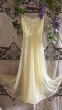 Load image into Gallery viewer, Authentic 1950’s sunshine yellow chiffon Vanity Fair peignoir nightgown and robe set