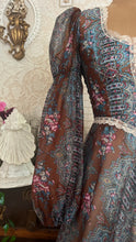 Load image into Gallery viewer, Rare 1960's vintage Black Label Paisley Floral Nylon Chiffon Gunne Sax