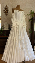 Load image into Gallery viewer, Fairytale 1984 Vintage Off the Shoulder White Cotton Bridal Gown by Laura Ashley