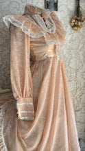 Load image into Gallery viewer, Deadstock 1970’s Vintage Peach Pink Floral Print Voile Gunne Sax Dress