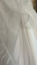 Load image into Gallery viewer, 1950’s Vintage One Shoulder Ruffled White Chiffon Gown by Mike Benet Formals