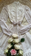 Load image into Gallery viewer, Sweetest 1970’s vintage rosebud print voile Gunne Sax midi dress..