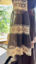 Load image into Gallery viewer, 1970’s Vintage Chocolate Brown and Cinnamon Angel Sleeve Dress by Roberta