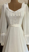 Load image into Gallery viewer, Dreamy 1970’s vintage Ivory Swiss Dot Voile Gunne Sax dress