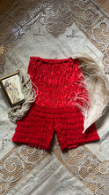 Load image into Gallery viewer, Darling 1970’s vintage red ruffle long leg bloomer panties Partners Please by Malco Modes