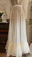 Load image into Gallery viewer, Ethereal Homemade 1970’s Vintage Sheer Ivory Lace Gunne Dress