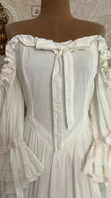 Load image into Gallery viewer, Fairytale 1984 Vintage Off the Shoulder White Cotton Bridal Gown by Laura Ashley