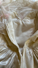 Load image into Gallery viewer, Incredible 1980’s Vintage White Satin and Pink Lace Dress