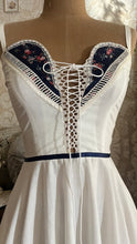 Load image into Gallery viewer, Restored 1970's vintage Perfect White Cotton and Calico Gunne Sax midi sundress