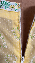 Load image into Gallery viewer, Handmade vintage Yellow Flocked Heart Wreath Voile Princess Dress