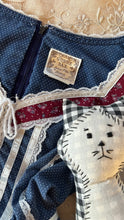 Load image into Gallery viewer, Childs 1970’s vintage Dusty Blue Polka Dot Calico Jeunnes Filles Gunne Sax dress