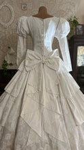 Load image into Gallery viewer, Fairytale 1980’s Vintage Old Stock White Floral Cotton Bridal Gown by Laura Ashley