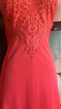 Load image into Gallery viewer, Wonderful 1960’s Vintage Tangerine Orange Nylon and Lace Vanity Fair Slip Nightgown