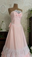 Load image into Gallery viewer, 1980’s Vintage Pink Lace and Taffeta Strapless Dream Dress