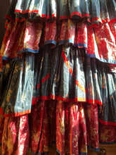 Load image into Gallery viewer, Incredible Handmade Vintage Calico and Velveteen Ruffle Skirt