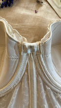 Load image into Gallery viewer, Deadstock 1950’s Vintage white Satin and Lace Bustier by Lady Marlene