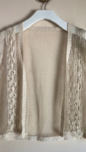 Load image into Gallery viewer, Handmade Vintage cream Fishnet and Crochet Vest