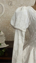 Load image into Gallery viewer, Fairytale 1980’s Vintage Old Stock White Floral Cotton Bridal Gown by Laura Ashley