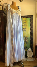 Load image into Gallery viewer, Exquisite 1970’s vintage lilac blue pleated peignoir nightgown and robe by Lucie Ann