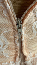 Load image into Gallery viewer, Perfect 1980’s Vintage Peachy Pink Satin and White Lace Dream Dress with Armlets
