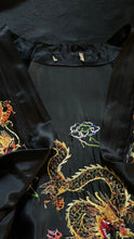Load image into Gallery viewer, Elegant Black Satin Embroidered Dragon Robe