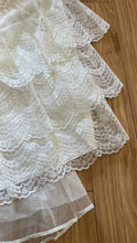 Load image into Gallery viewer, Perfect 1980’s Vintage White Satin and Tiered Lace Dream Dress