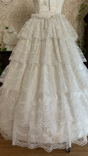 Load image into Gallery viewer, Stunning 1980’s Vintage White Satin and Tiered Lace Dream Dress
