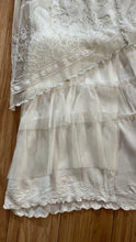 Load image into Gallery viewer, Pretty 2000’s Y2K era Ivory and White Embroidered Net Dress and Slip