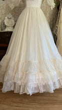 Load image into Gallery viewer, Fairytale 1980’s Vintage Dove White Silk Organza Bridal Gown by Laura Ashley
