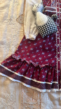 Load image into Gallery viewer, Childs 1970’s vintage Red Floral and Plaid Calico Jeunnes Filles Gunne Sax dress