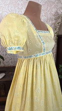 Load image into Gallery viewer, Handmade vintage Yellow Flocked Heart Wreath Voile Princess Dress