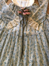 Load image into Gallery viewer, 1970’s Vintage Blue Rose Print Gunne Sax Dress