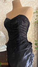 Load image into Gallery viewer, My Favorite 1980’s Vintage Black Satin Gunne Sax Mermaid Dress