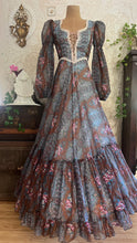 Load image into Gallery viewer, Rare 1960's vintage Black Label Paisley Floral Nylon Chiffon Gunne Sax
