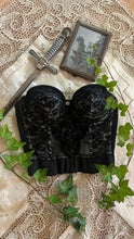 Load image into Gallery viewer, Gorgeous 1950’s Vintage Black Illusion Lace Bustier by Lady Marlene 34C
