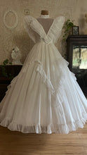 Load image into Gallery viewer, Stunning 1980’s vintage White Swiss Dot Chiffon Gunne Sax gown