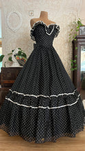 Load image into Gallery viewer, The 3 Shadows 1980’s Vintage Black and White Swiss Dot Gunne Sax Dress