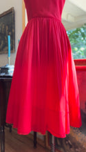 Load image into Gallery viewer, Gorgeous 1950’s Vintage Cherry Red Silk Chiffon Dress